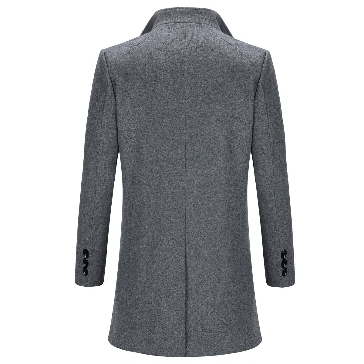 Youthup Mens Wool Blend Casual Overcoat Single Breasted Coat