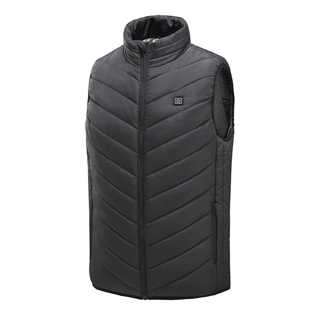 Youthup Mens Stand Collar Slim Fit Zipper Heating Sleeveless Jacket