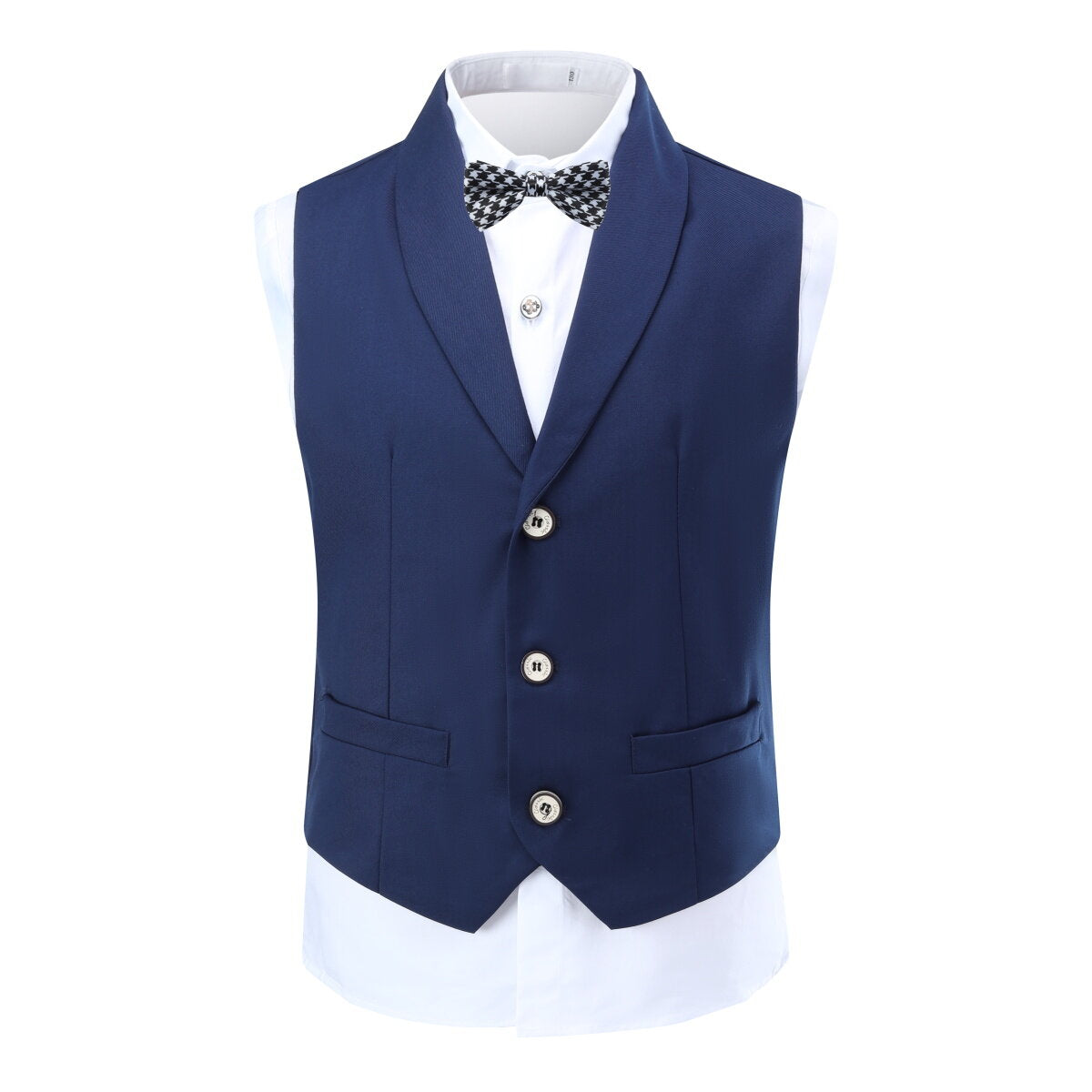 YOUTHUP Boys 4-Piece Set with Collared Dress Shirt,Tie,Vest and Pants