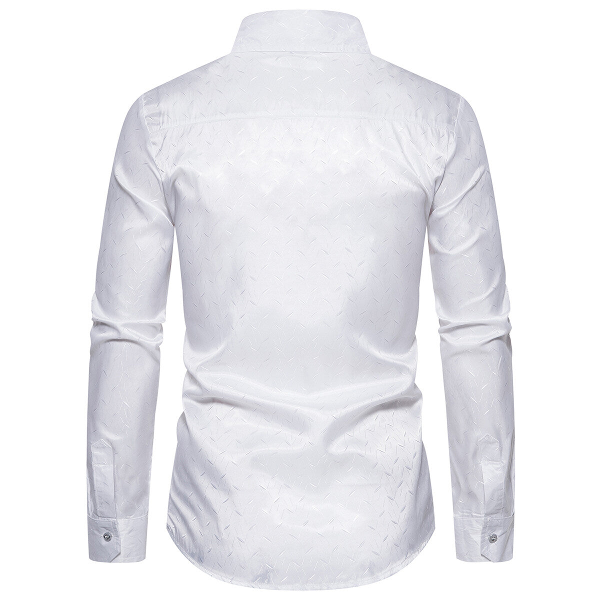 YOUTHUP Mens Casual Jacquard Shirt Long Sleeve Slim Lapel Lightweight Tops