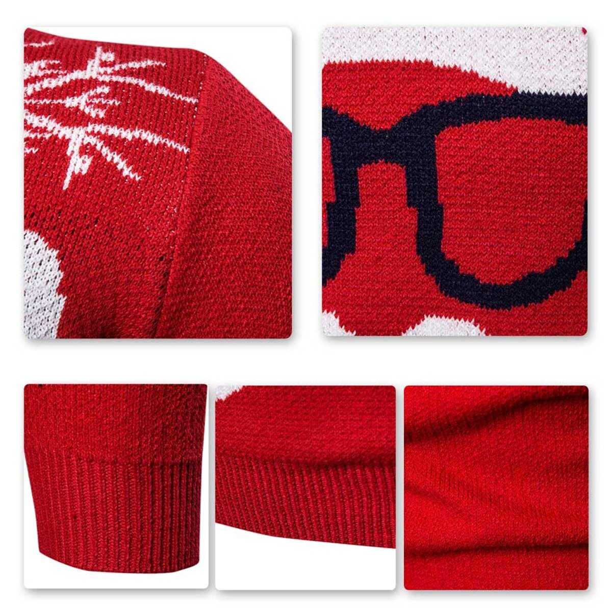 Youthup Mens Christmas Printed Crewneck Knitted Festival Sweater