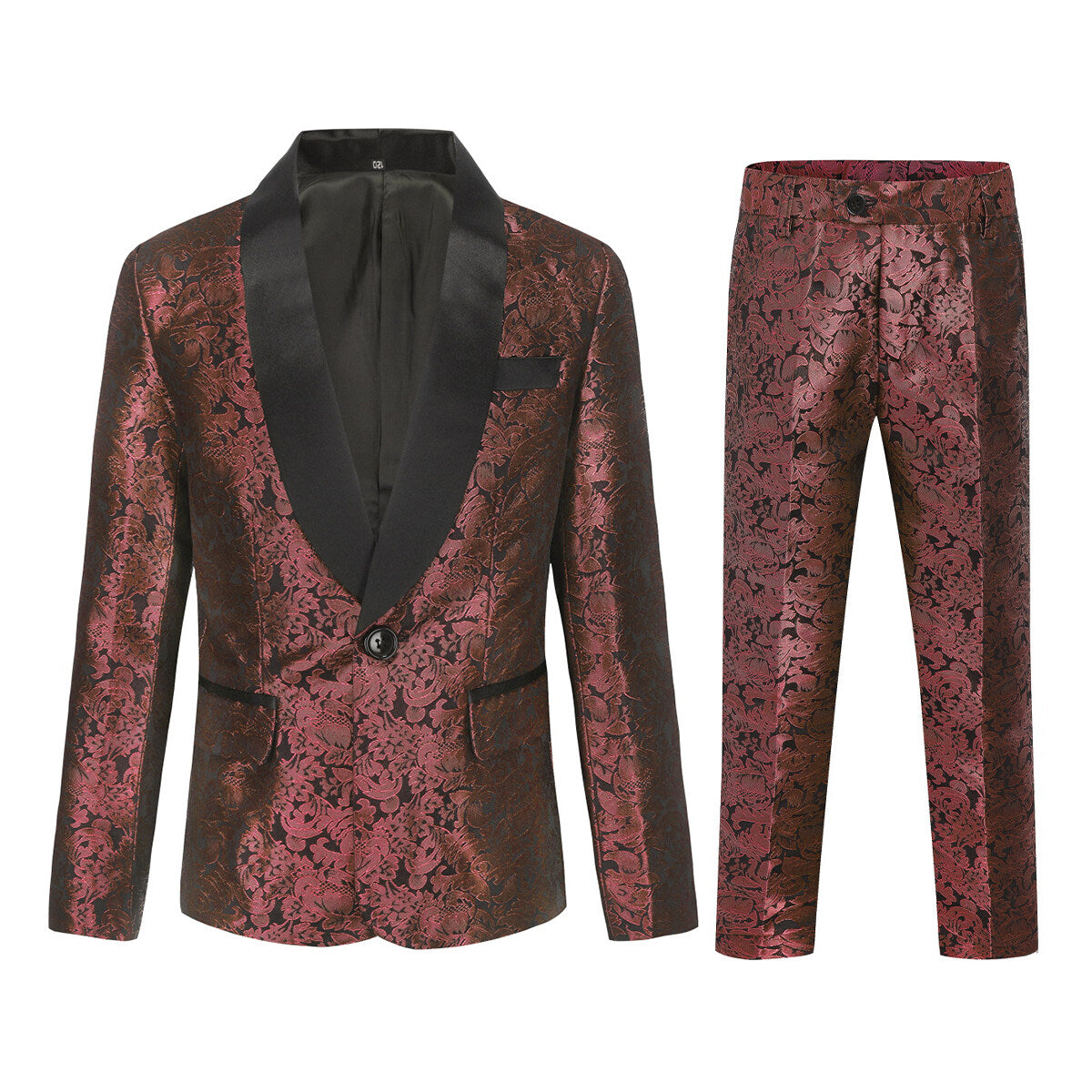 Youthup Boys Teen Suit 2Pcs Embroidery Printing Dress Formal Wedding Blazer and Pants