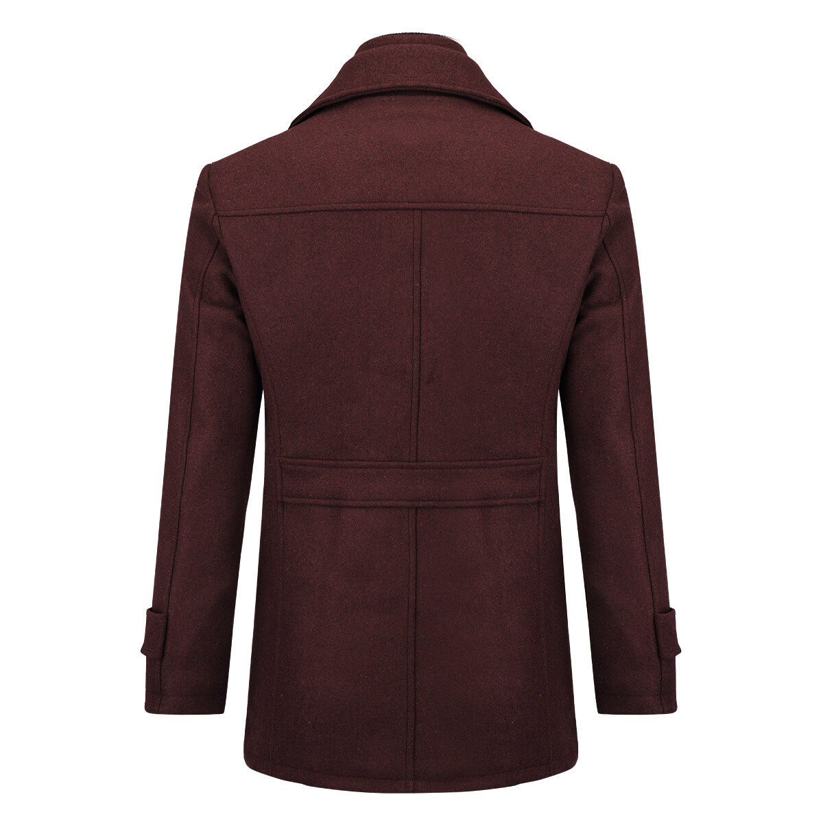 Youthup Mens Thickened Double Collar Casual Wool Pea Coat