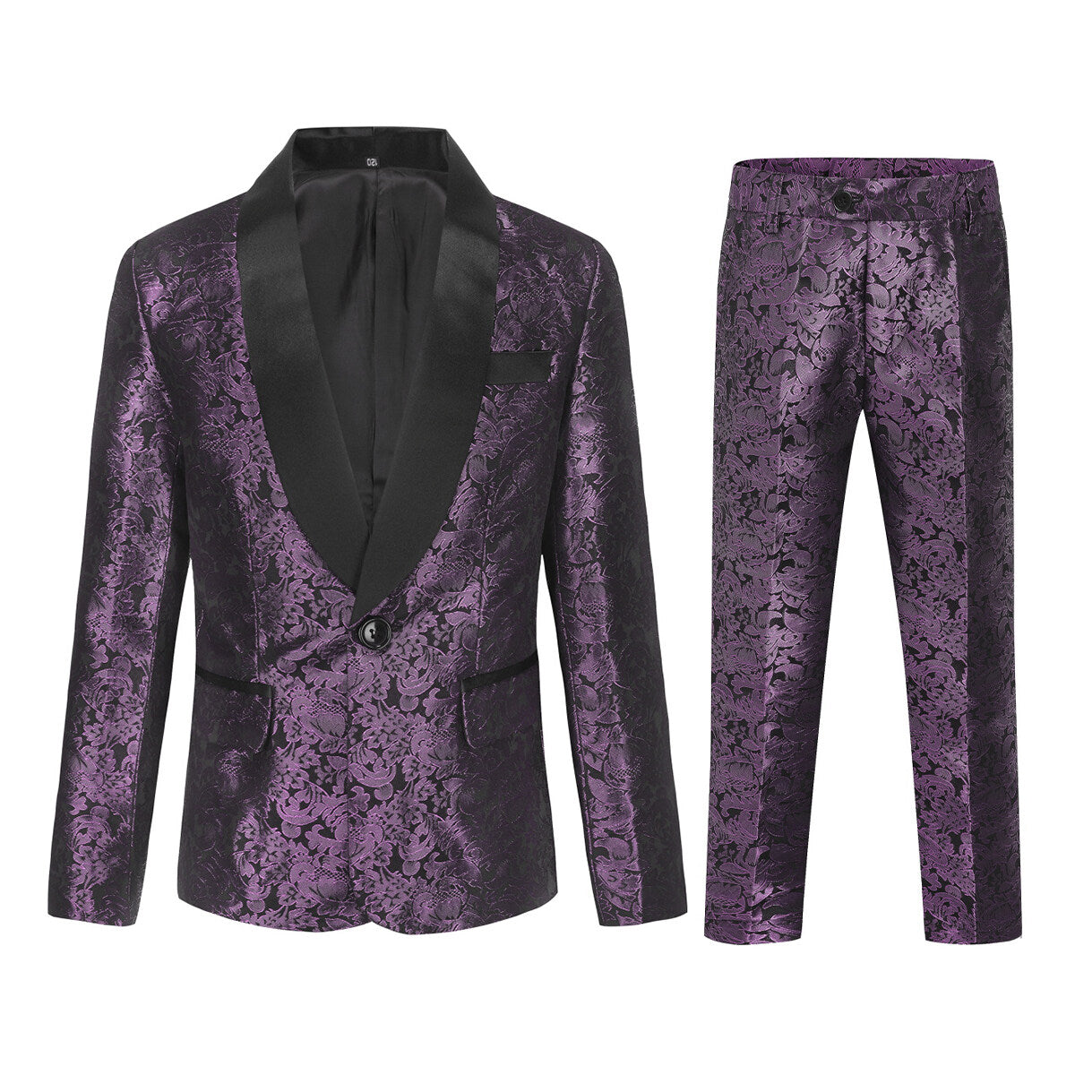 Youthup Boys Teen Suit 2Pcs Embroidery Printing Dress Formal Wedding Blazer and Pants