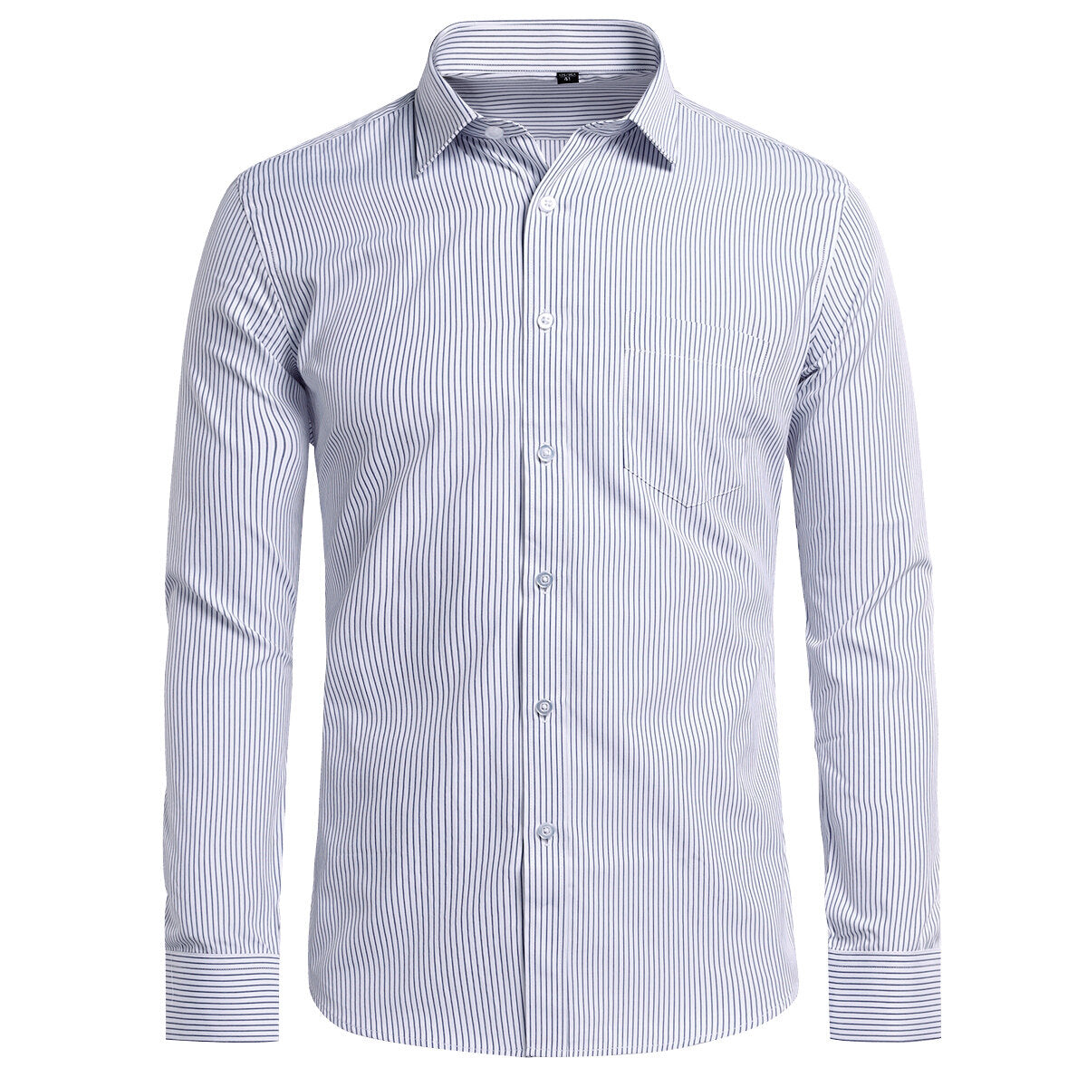 Youthup Mens Slim Business Shirt Striped Suit Shirt