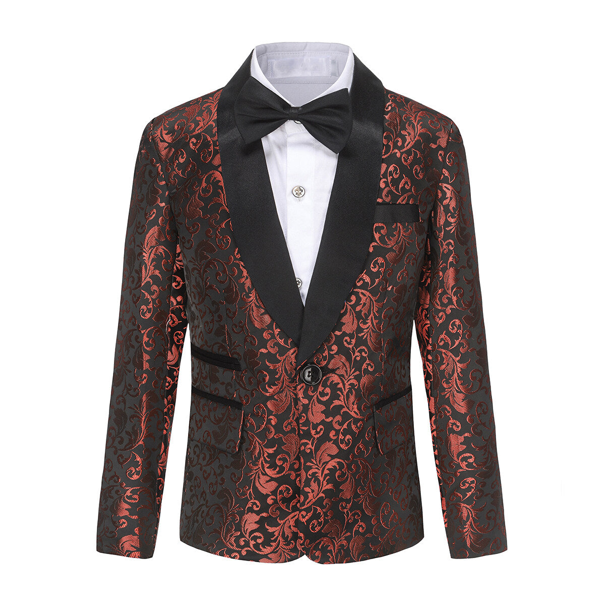 Youthup Boys Teen Suit 2Pcs Paisley Print Dress Formal Wedding Blazer and Pants