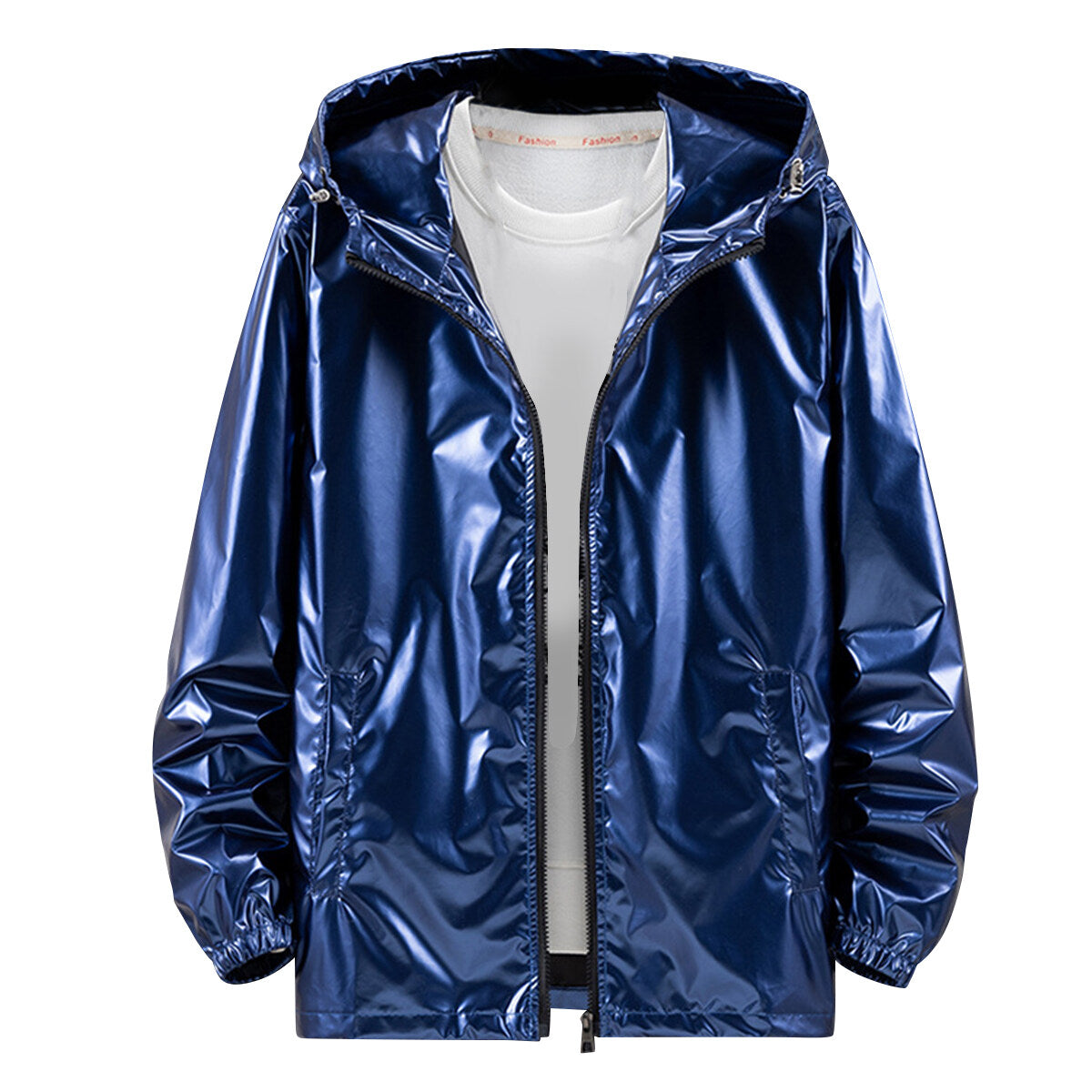 Youthup Mens Shiny Waterproof Hooded Jacket