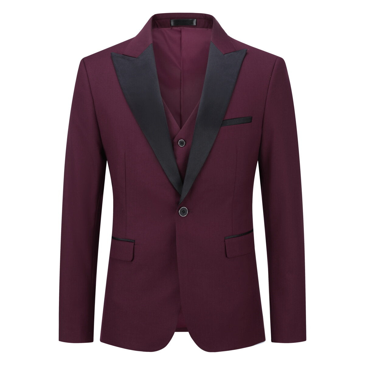 Youthup Mens 3Pce Business Wedding Dinner Suit Blazer and Vest and Tuxedo Pants
