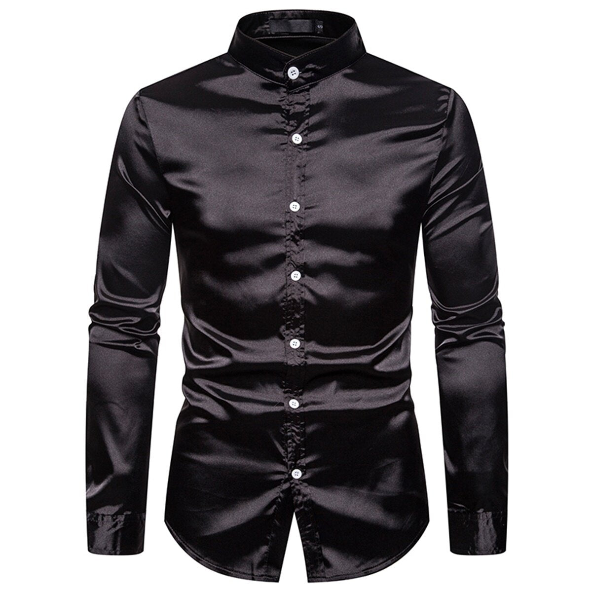 Youthup Mens Shiny LongSleeved Slim Fit Formal Shirt