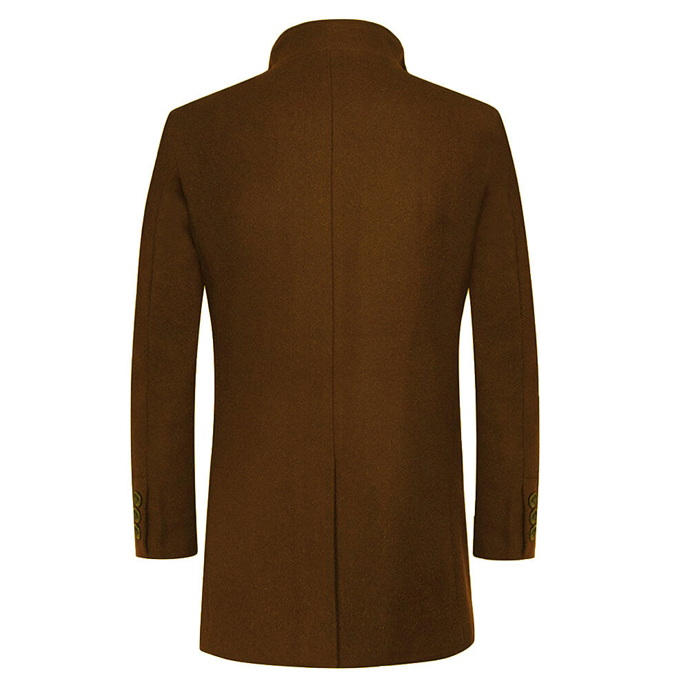 Youthup Mens Overcoat Wool Trench Coat