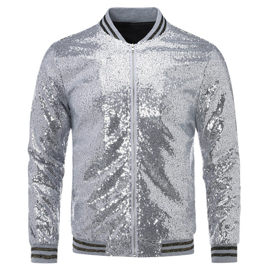 Youthup Mens Party Show Sparkle Sequins Jacket