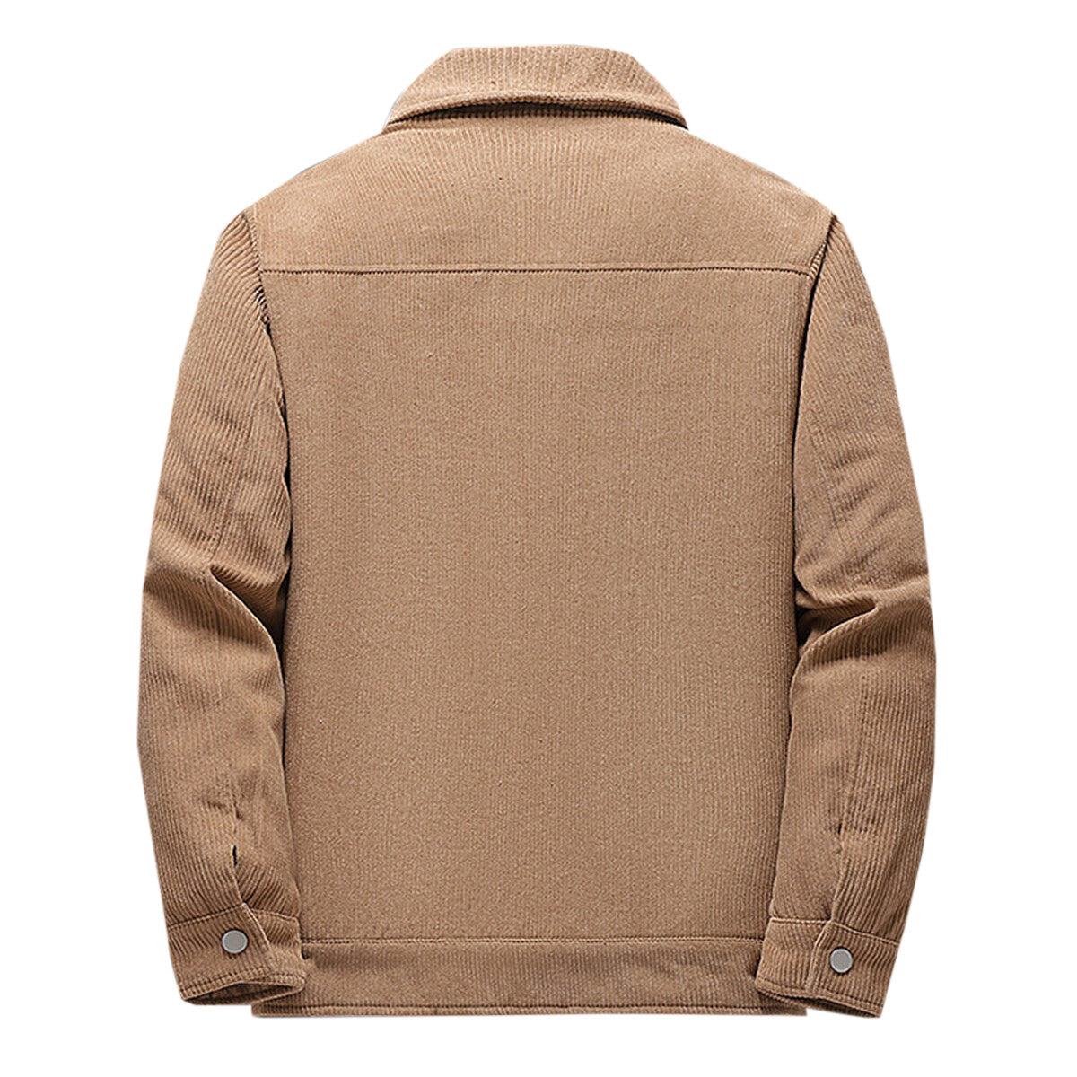 YOUTHUP Mens Casual Corduroy Jacket Solid Color Warm Fleece Lapel Thickened Coat