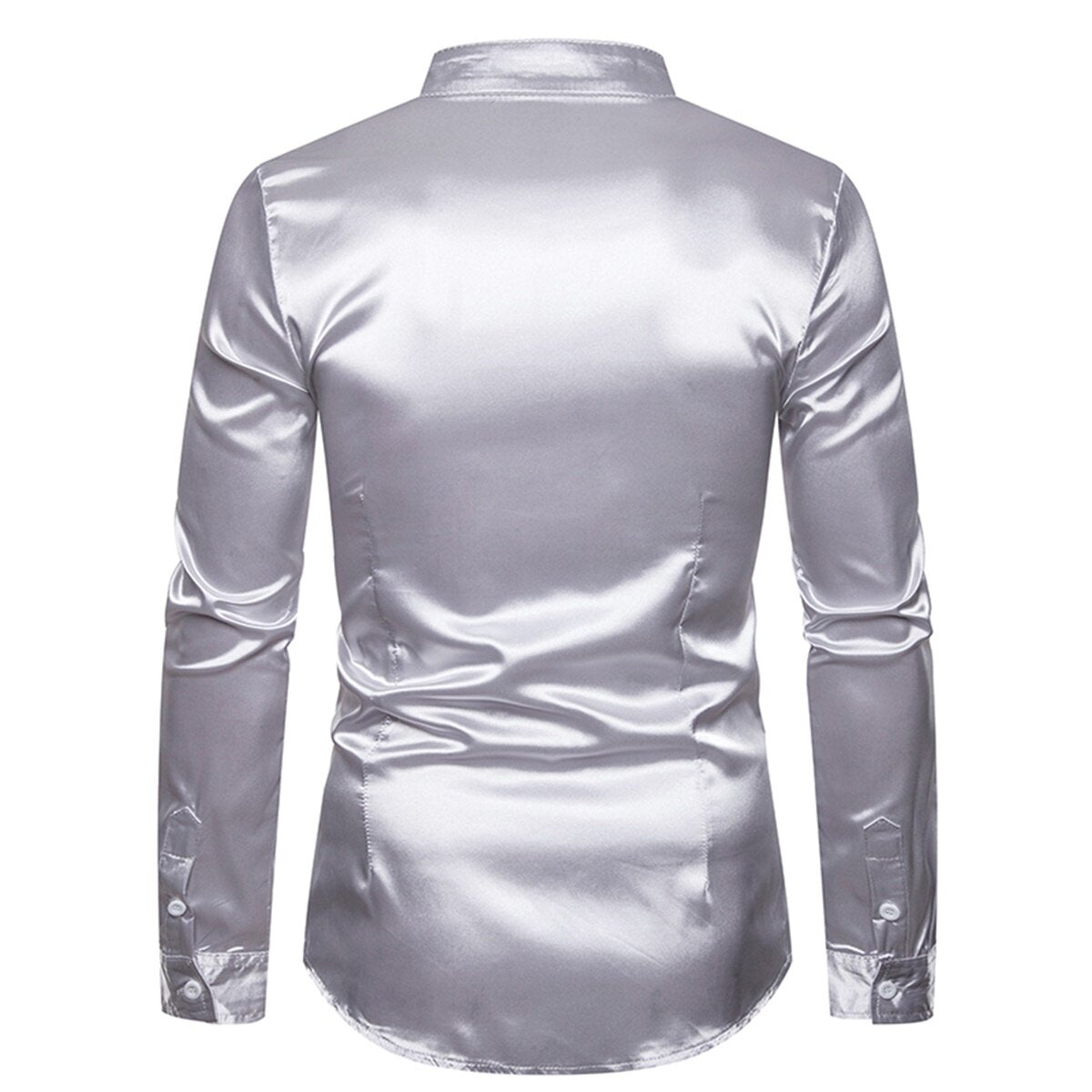 Youthup Mens Shiny LongSleeved Slim Fit Formal Shirt