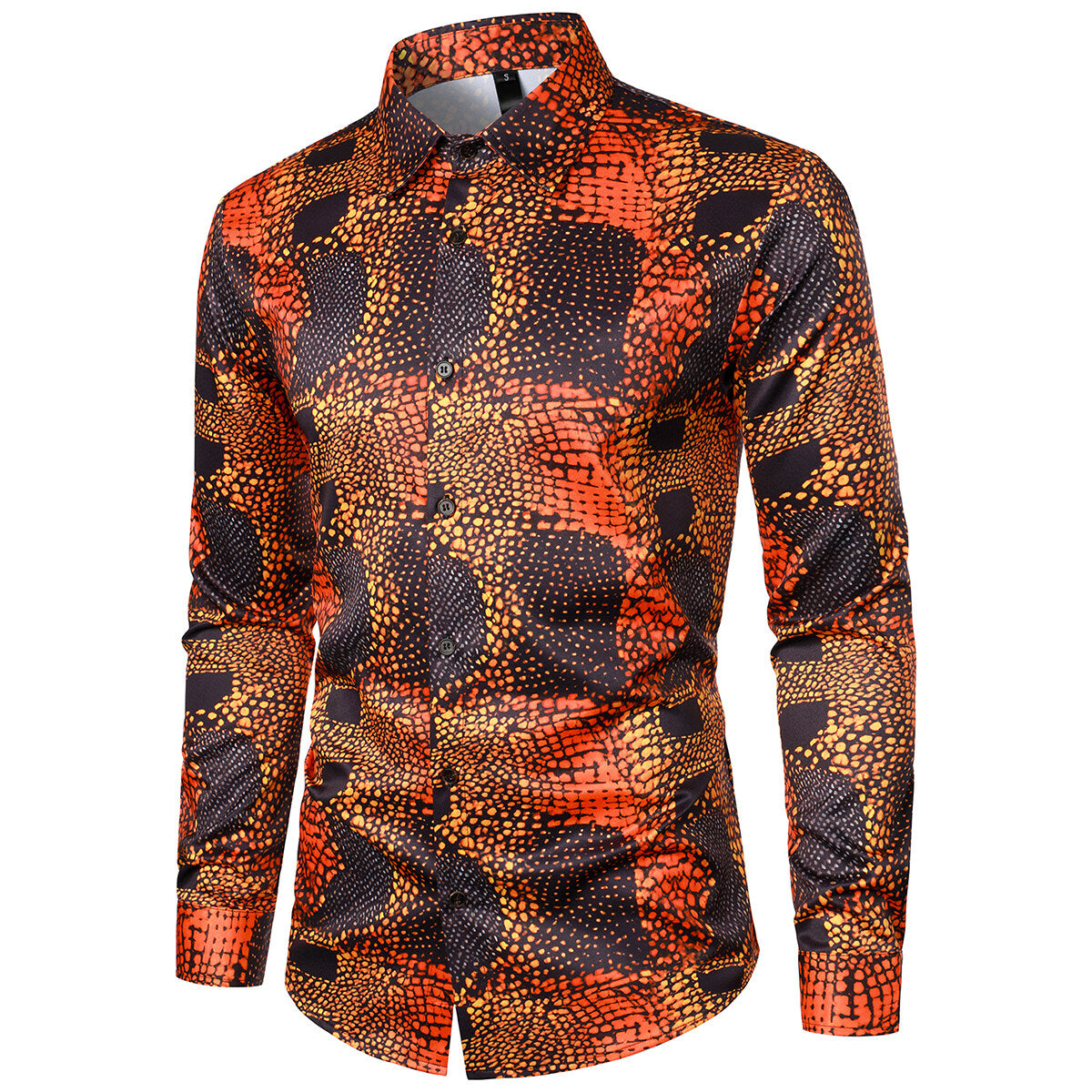 YOUTHUP Mens Casual Shirt Slim Fit Party Holiday Print Tops