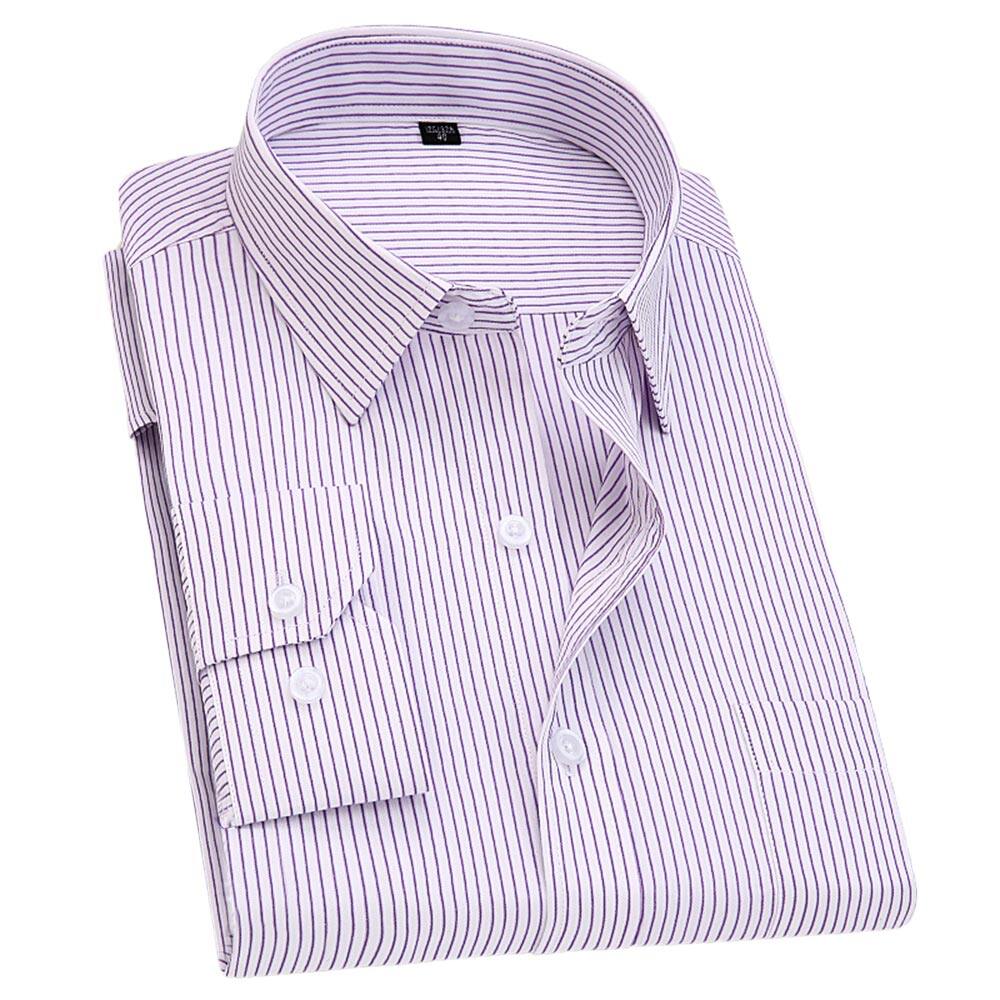 Youthup Mens Slim Business Shirt Striped Suit Shirt