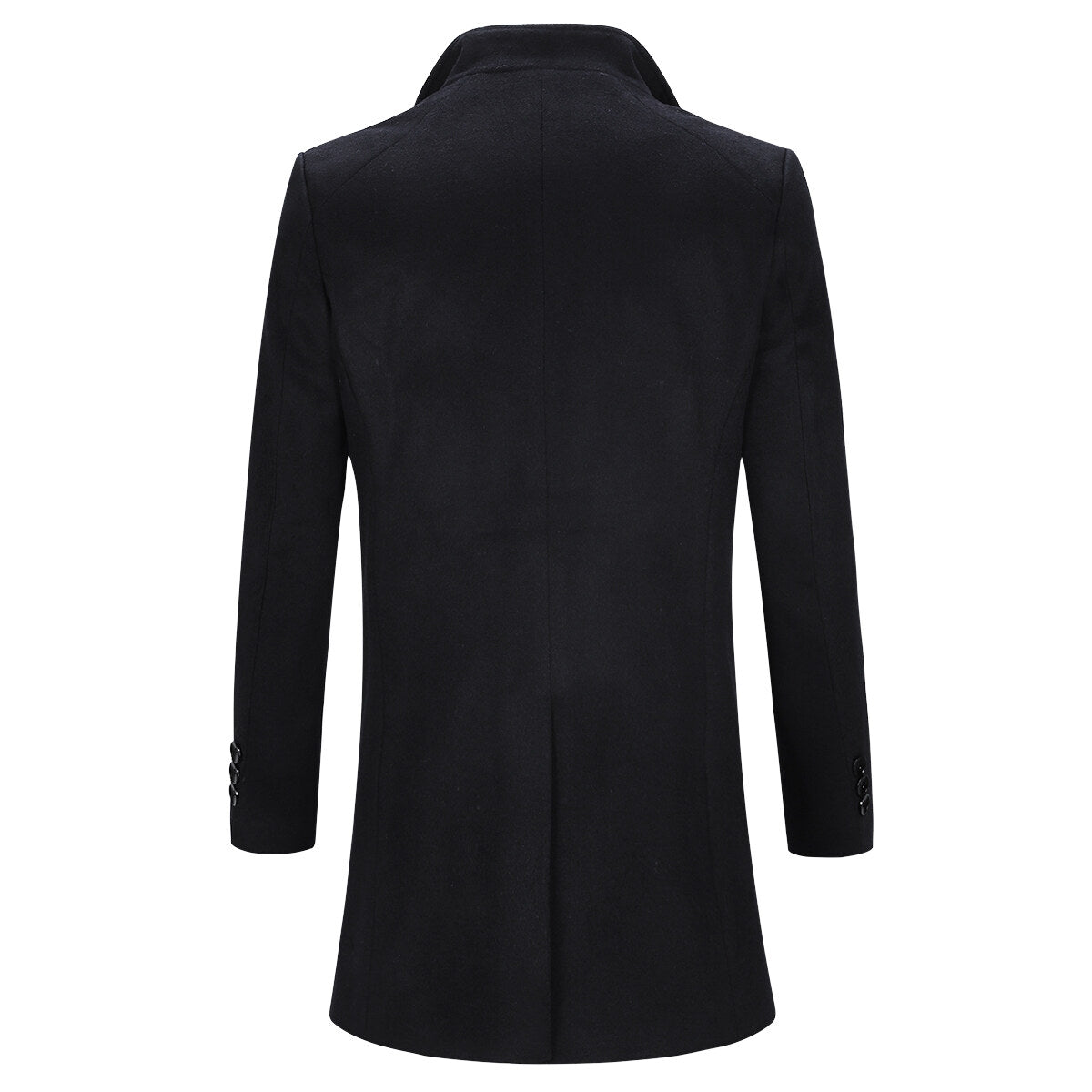 Youthup Mens Wool Blend Casual Overcoat Single Breasted Coat