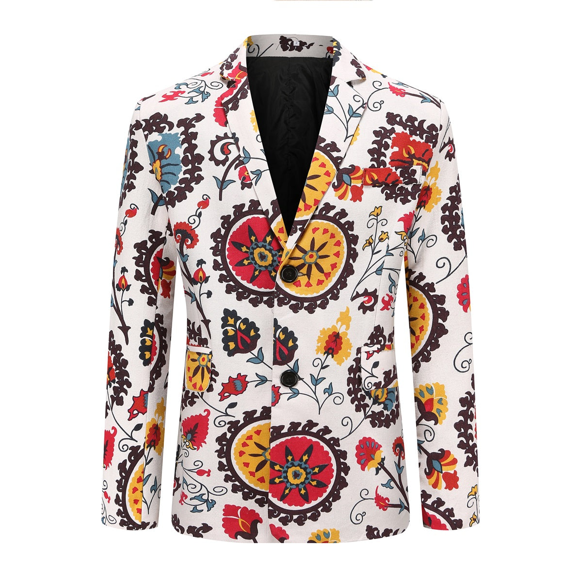 Men's Vintage Sunflower Slim Jacket Allthemen Lapel One Button