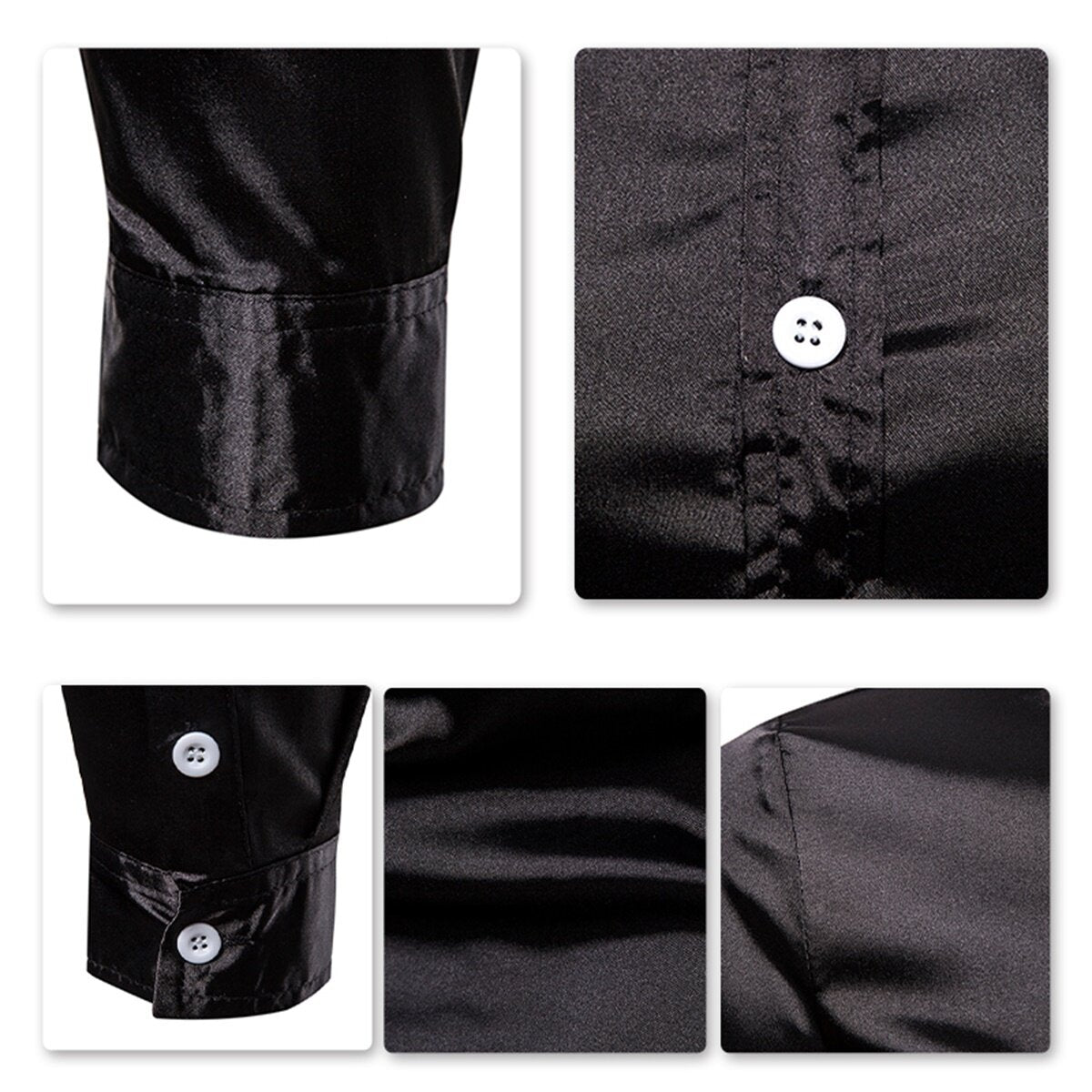 Youthup Mens Shiny LongSleeved Slim Fit Formal Shirt
