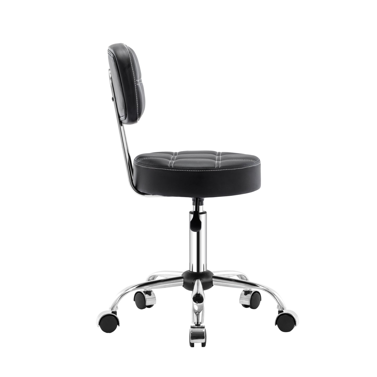 Tabouret de Bar Rond à roulettes Pivotant 360° de Massage  EN HAUTEUR REGLABLE pour SPA ,Salon ,Salle ,Médicale Noir