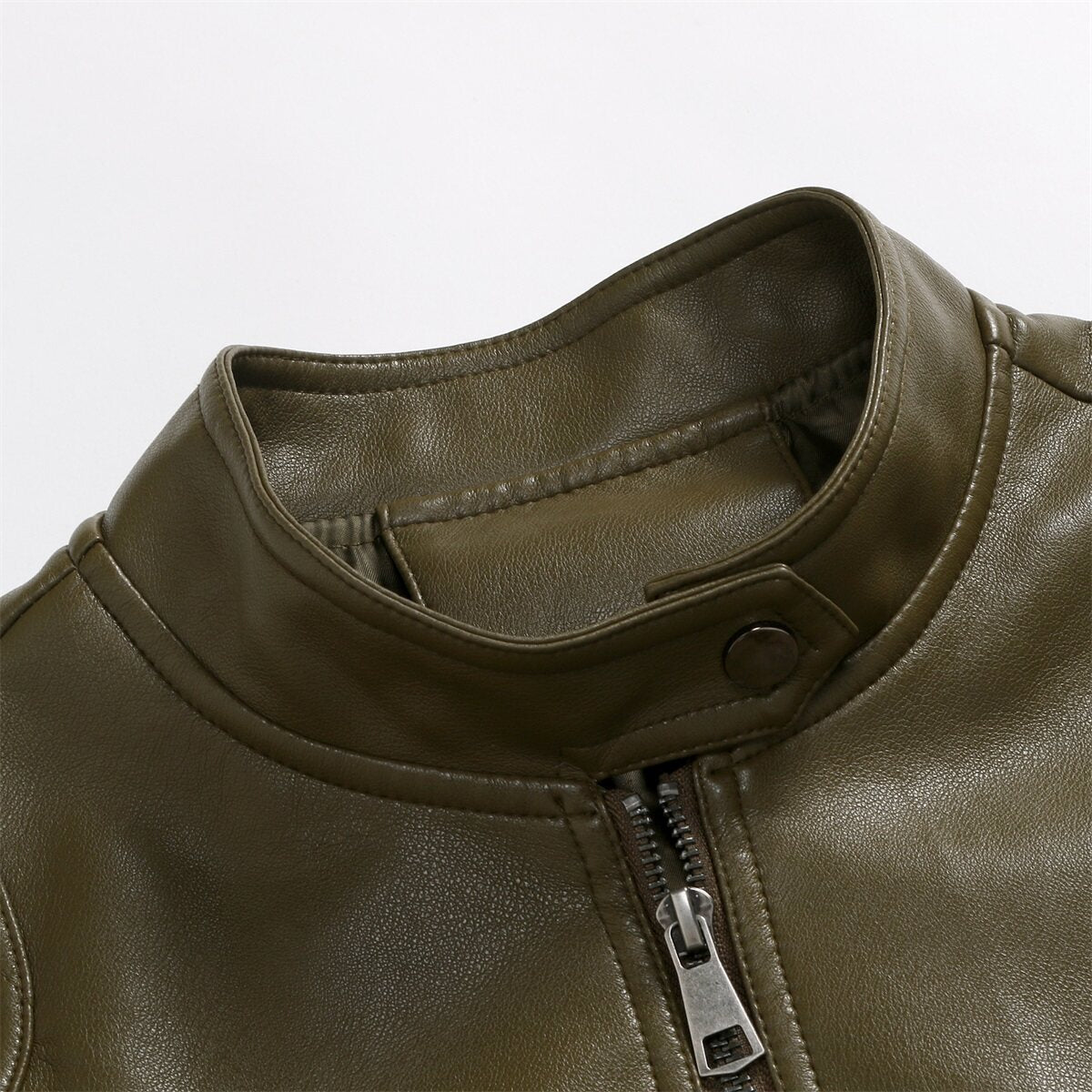 Youthup Mens Glossy Slim Fit Waterproof Leather Jacket