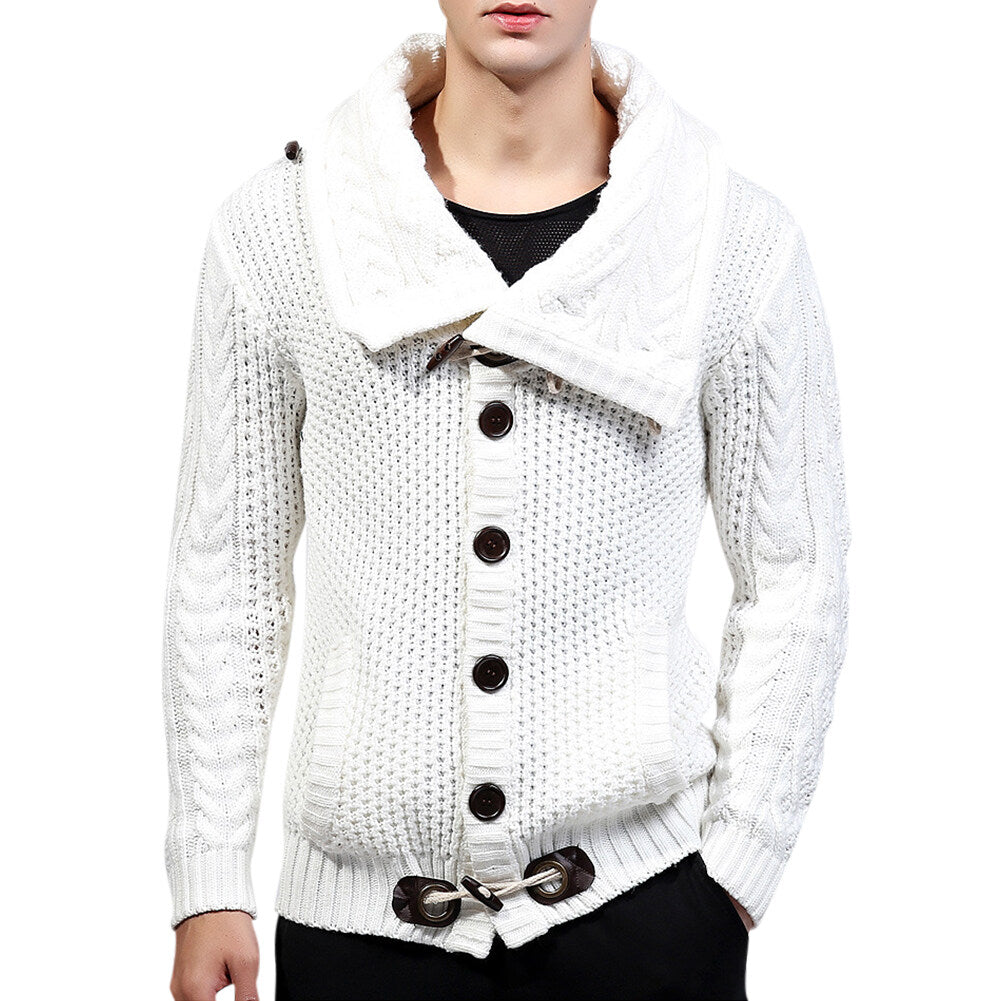Youthup Mens Knitted Jacket Turtleneck Cardigan Sweaters