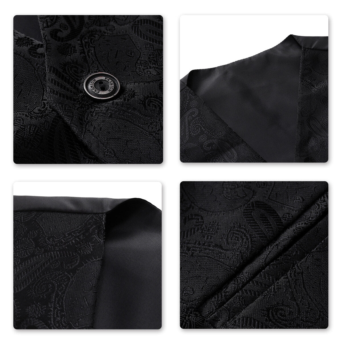 Youthup Boys 3Pce Formal Business Suits Paisley Blazer and Waistcoat and Pants
