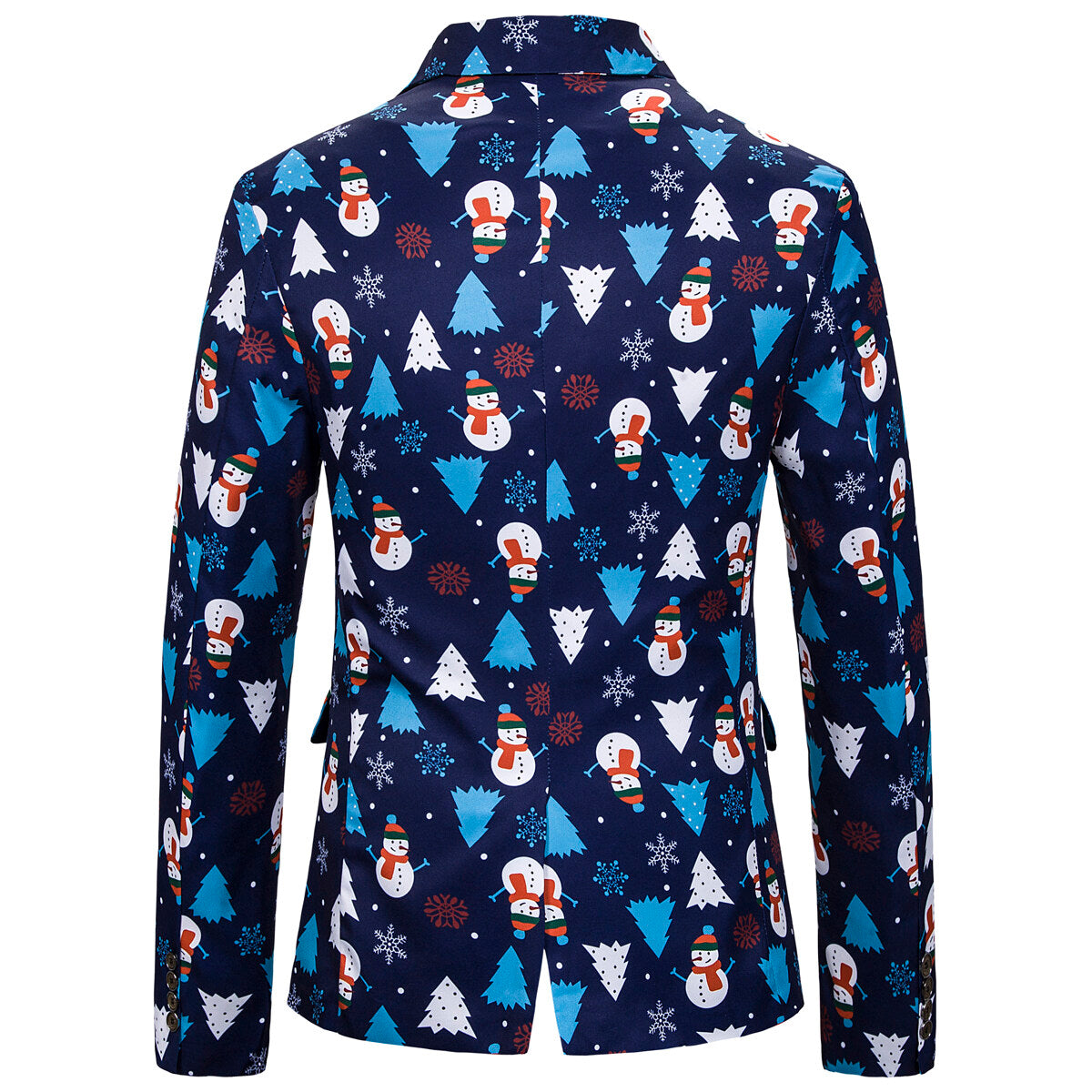 Youthup Mens Christmas Snowman Printed Jacket Suit Blazer