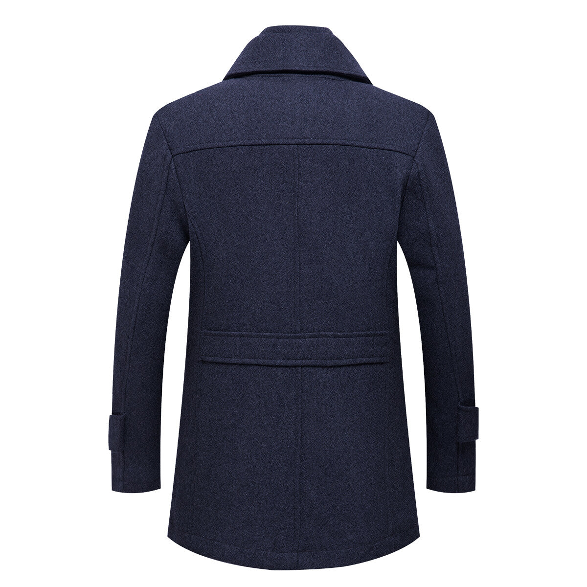 Youthup Mens Lapel Double Collar Slim Fit Wool Pea Coat