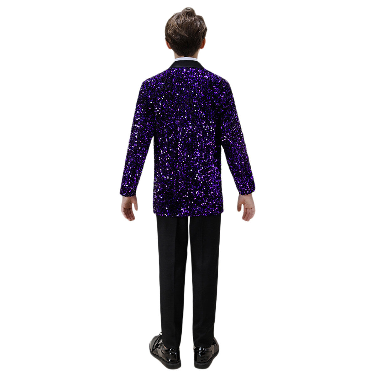 Youthup Boys Purple Sequin Suit 3Pcs Set Wedding Party Tuxedo