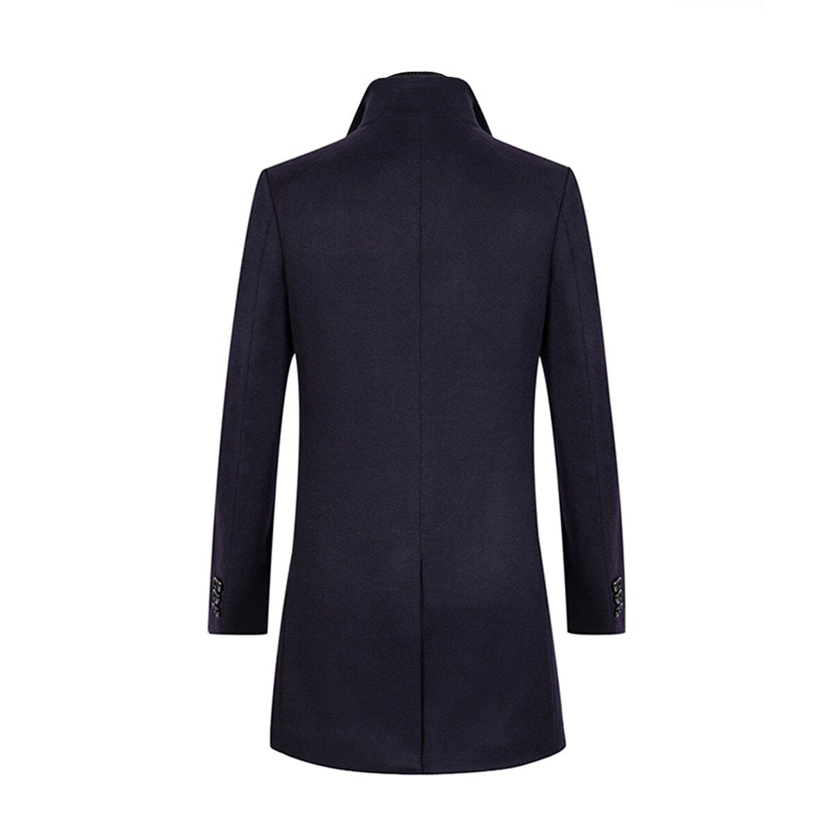 Youthup Mens Wool Blend Casual Overcoat Single Breasted Coat