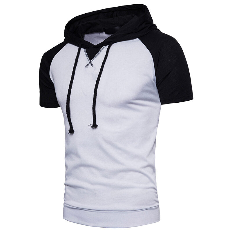 Youthup Mens Hooded Casual Short Sleeve T-Shirt