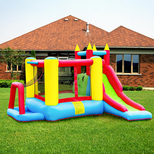 Toboggan gonflable avec piscine pour 3 Enfants Aire de jeux gonflable 340x210x178cm  Poids Portant 90KG