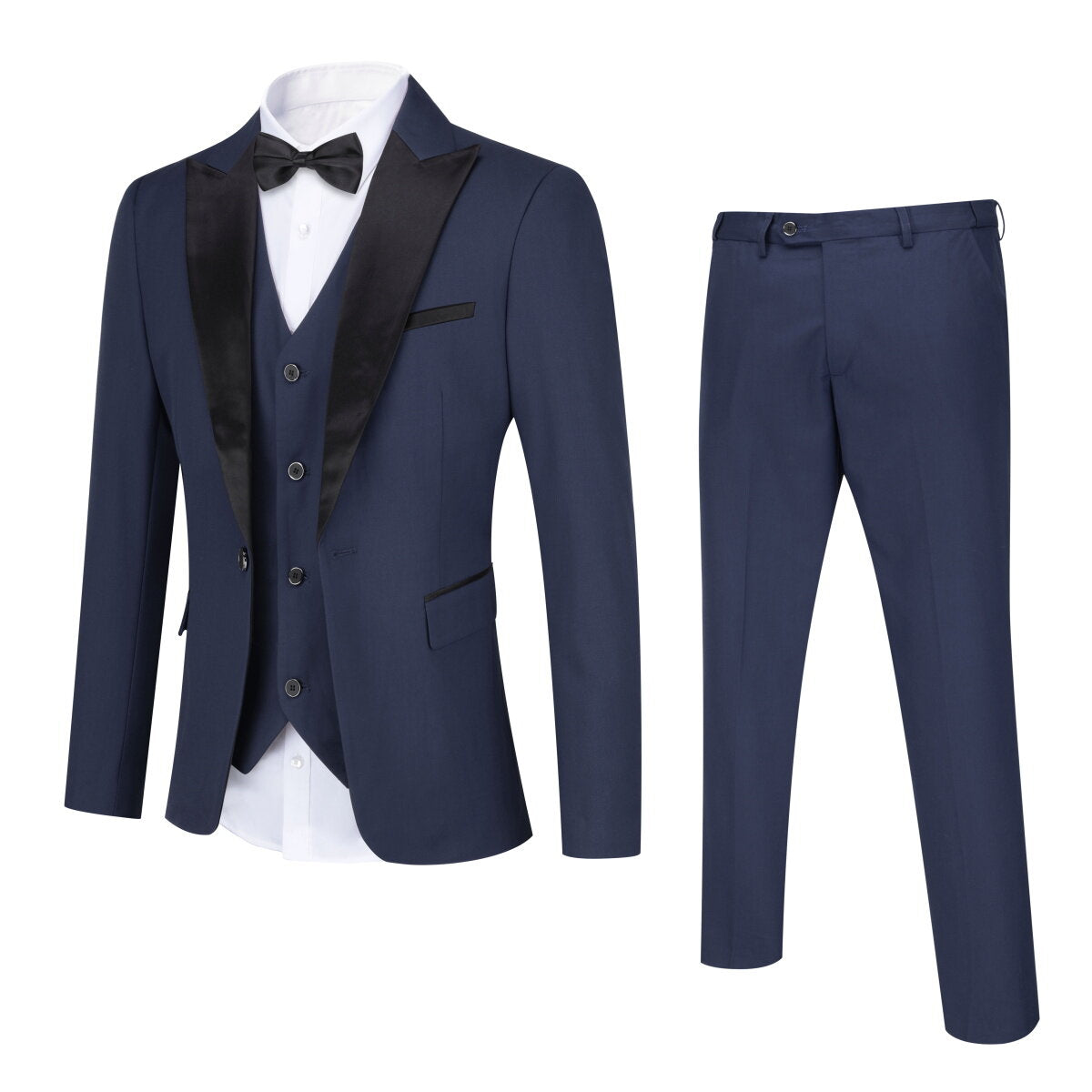 Youthup Mens 3Pce Business Wedding Dinner Suit Blazer and Vest and Tuxedo Pants