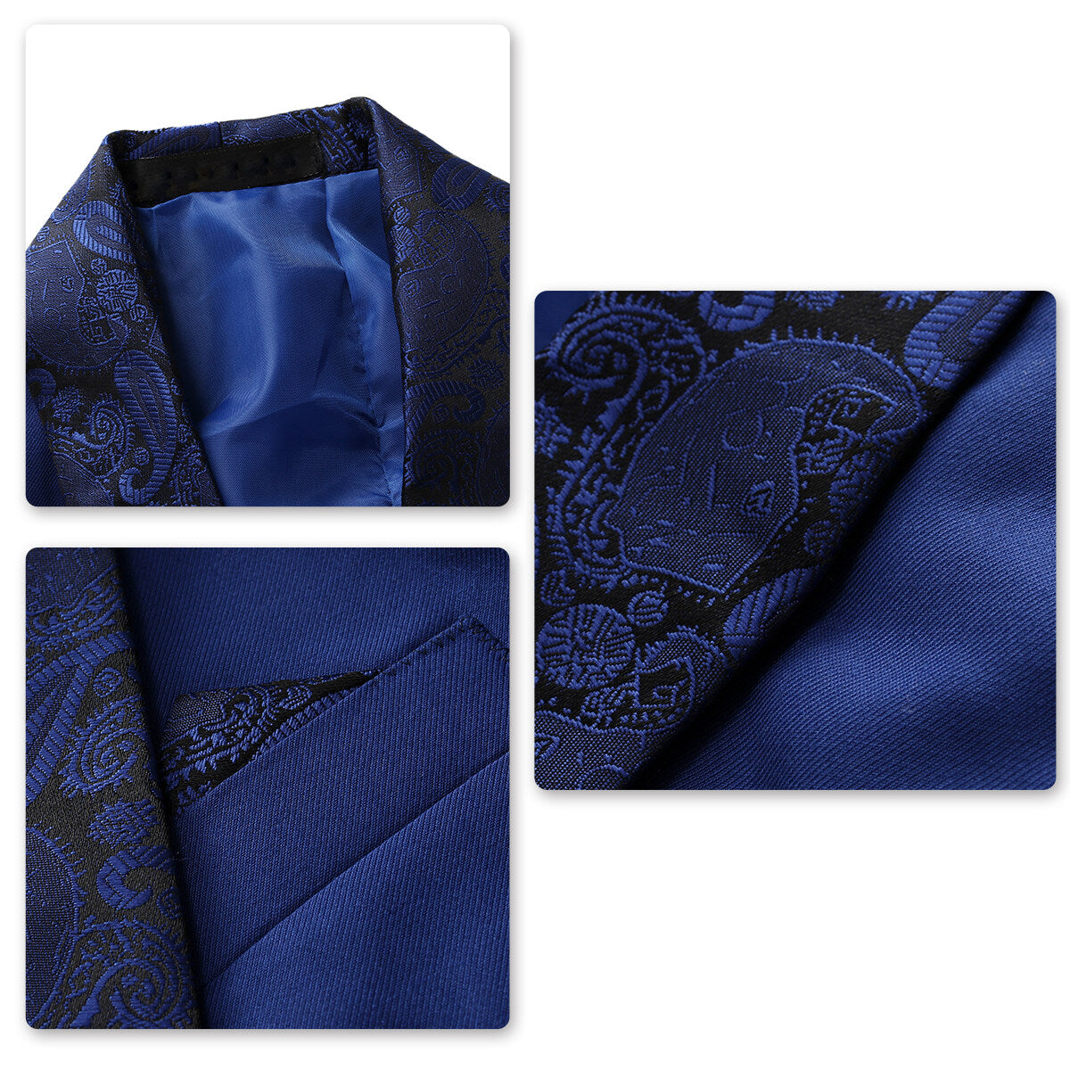 Youthup Boys 3Pce Formal Business Suits Paisley Blazer and Waistcoat and Pants