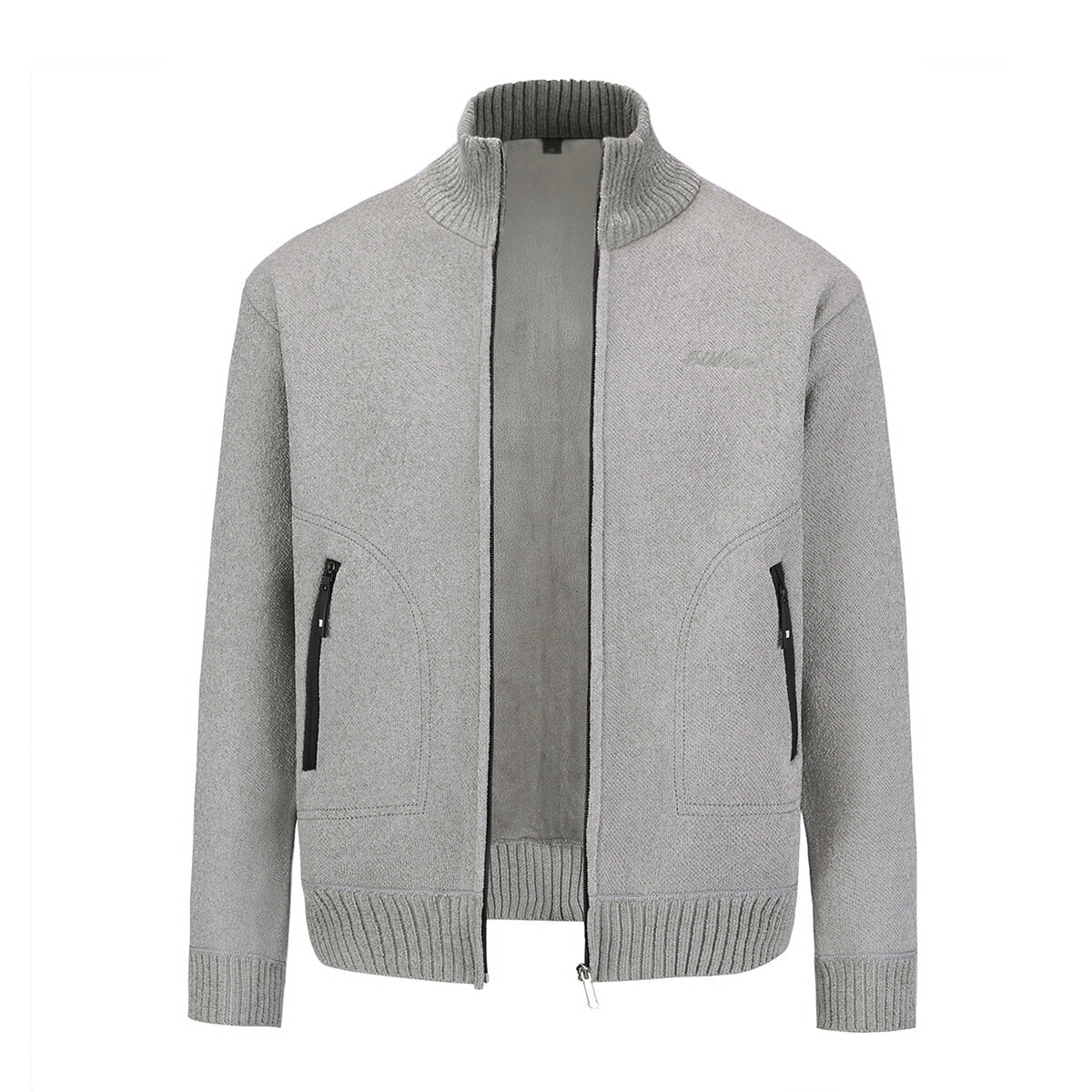 Youthup Mens Stand Collar Knitted Sweatshirt Casual Cardigan