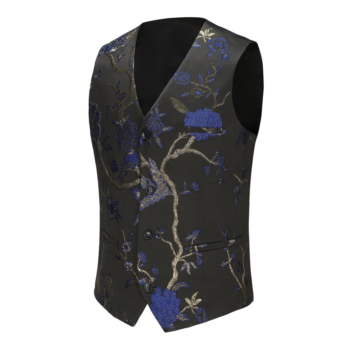 YOUTHUP Mens Elegant Suit Vest Slim Fit Embroidered Printed Formal Fancy Waistcoat