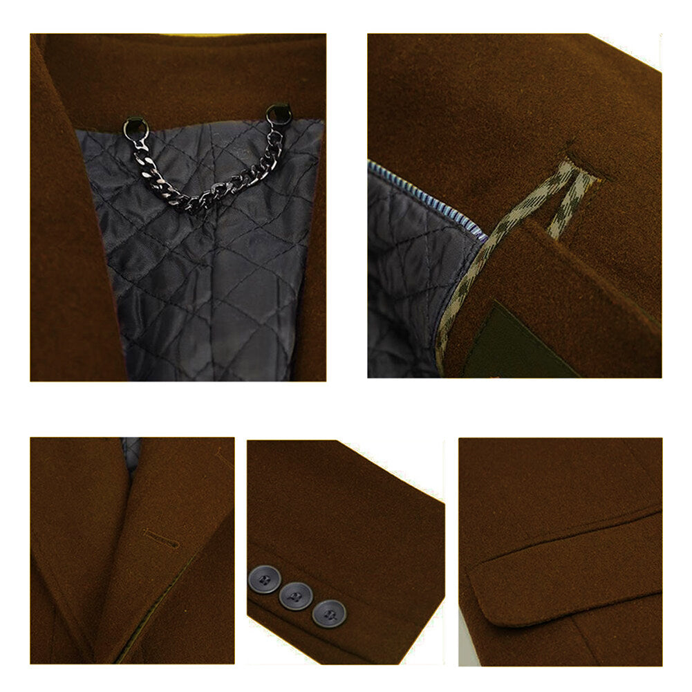Youthup Mens Overcoat Wool Trench Coat
