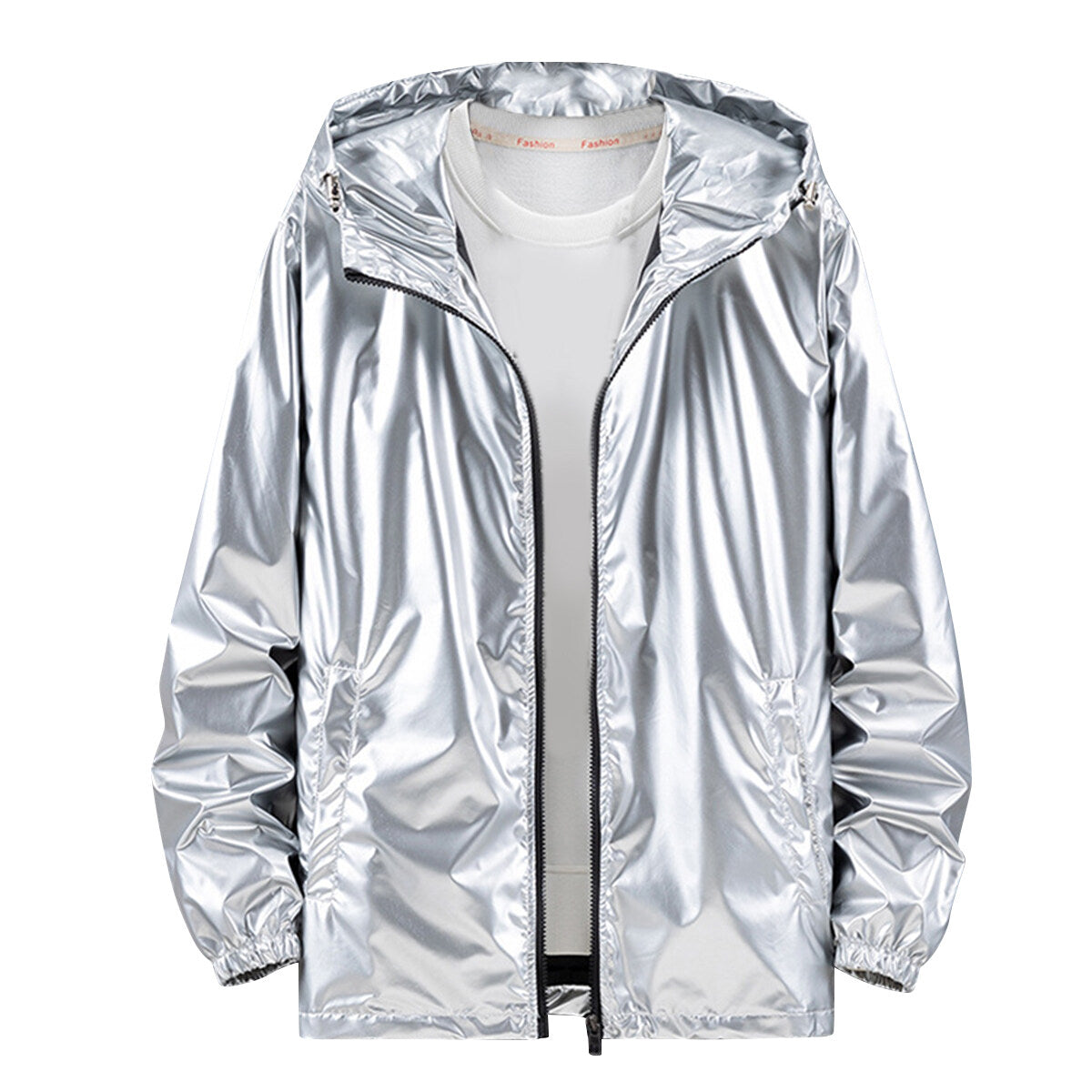 Youthup Mens Shiny Waterproof Hooded Jacket