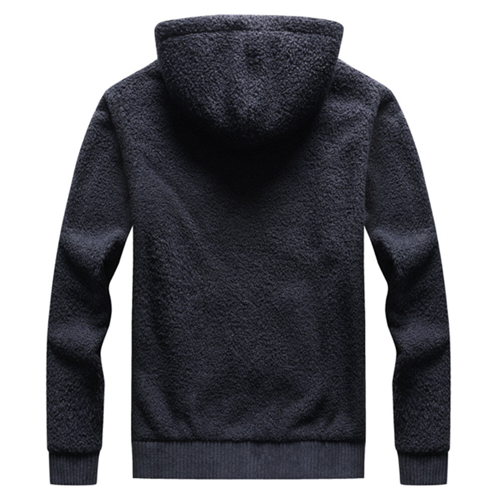 Youthup Mens Loose Fit Hooded Fleece Lined Thicken Cotton Padded Jacket