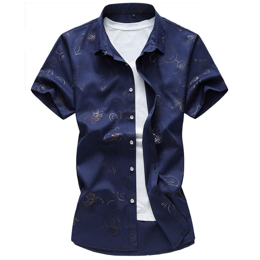 Youthup Mens Butterfly Print Button Down Shirt Plus Size