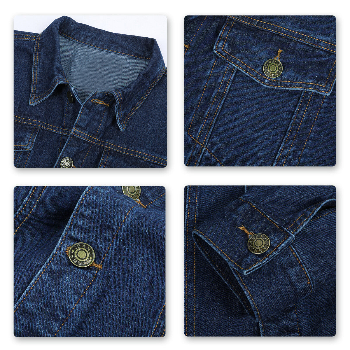 Youthup Mens Casual Lapel Denim  Jacket