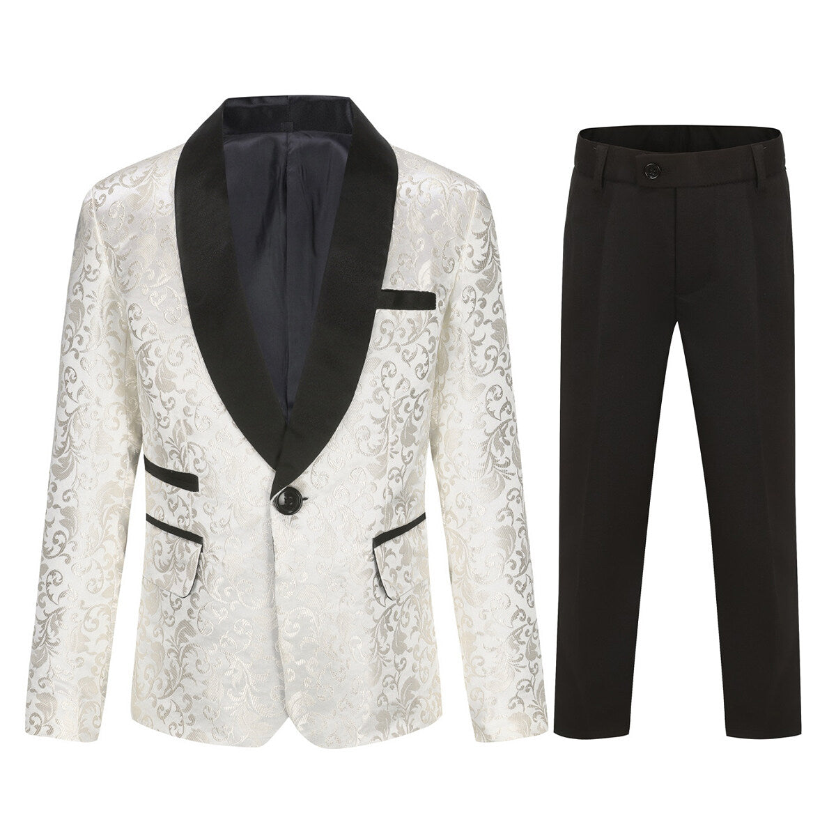 Youthup Boys Teen Suit 2Pcs Paisley Print Dress Formal Wedding Blazer and Pants