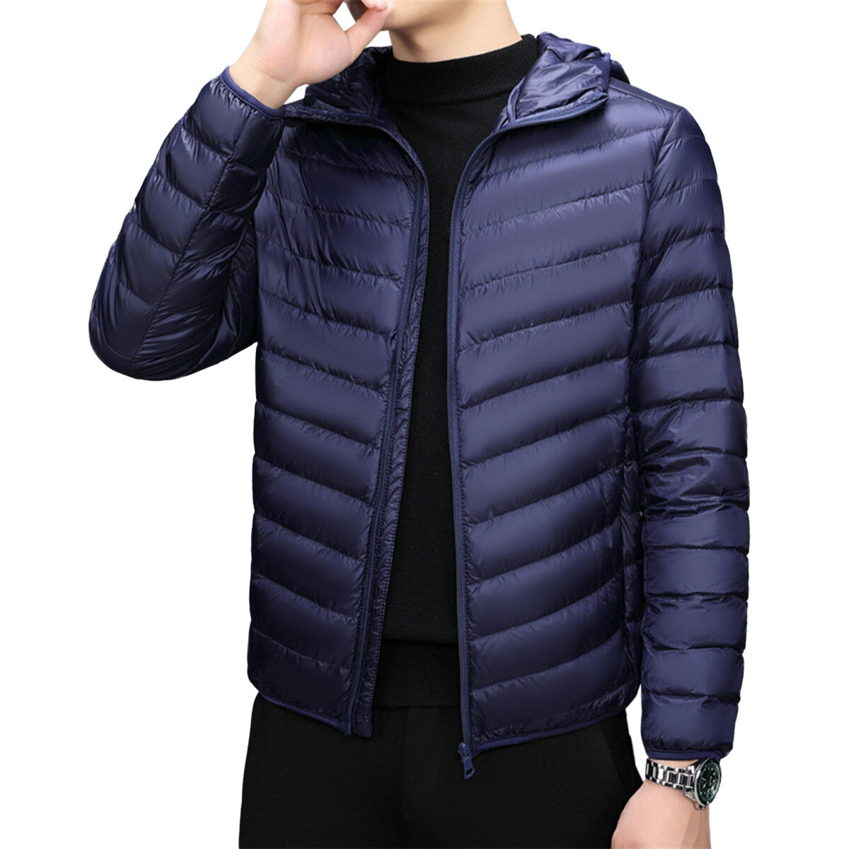 Youthup Mens Hooded Lightweight Padded Puffer Down Jacket