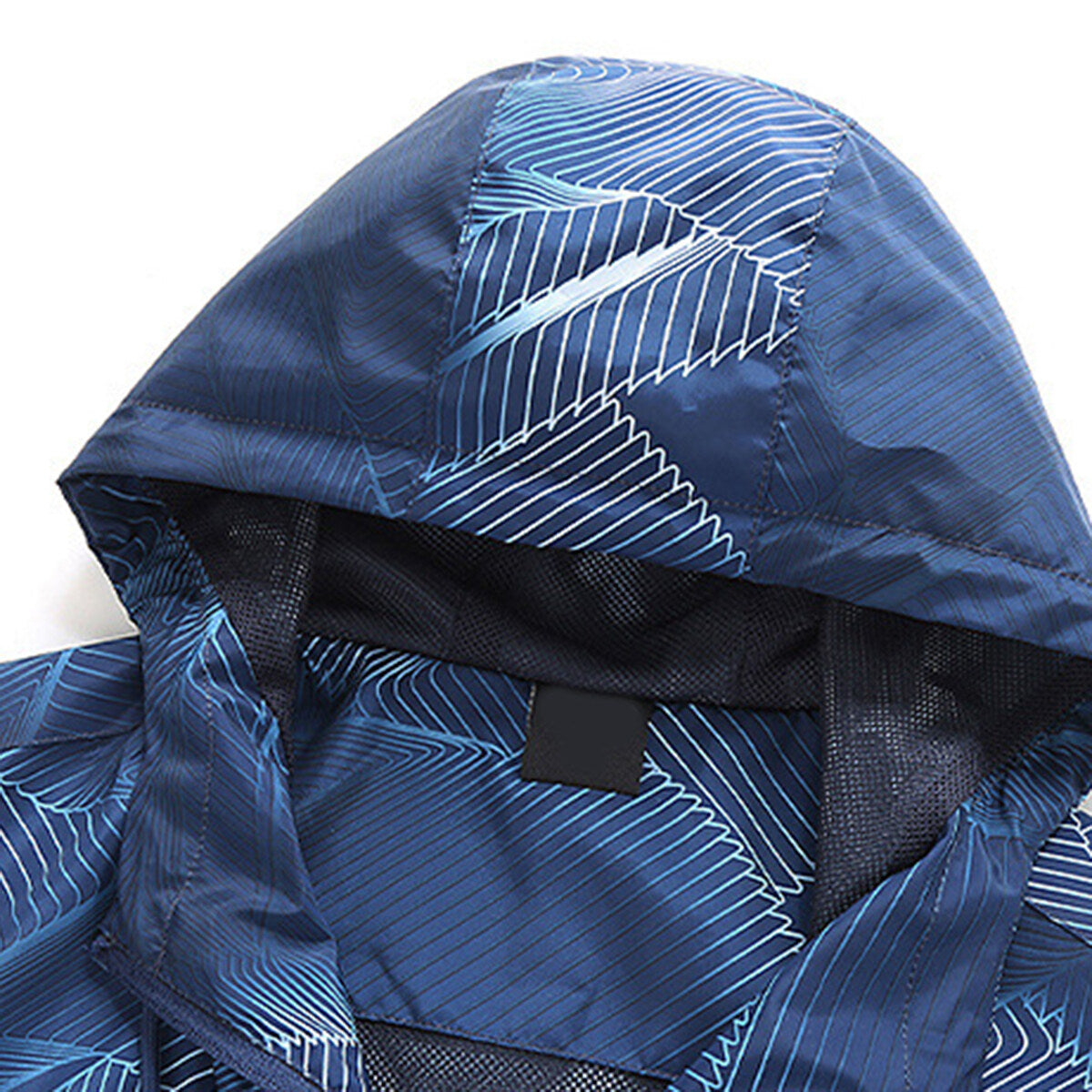 YOUTHUP Mens Printed Hooded Jacket Slim Fit Waterproof Breathable Outdoor Sports Jacket