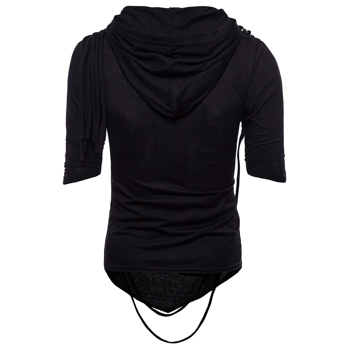 Youthup Mens Twisted Rope Stacked Collar Hooded T-Shirt