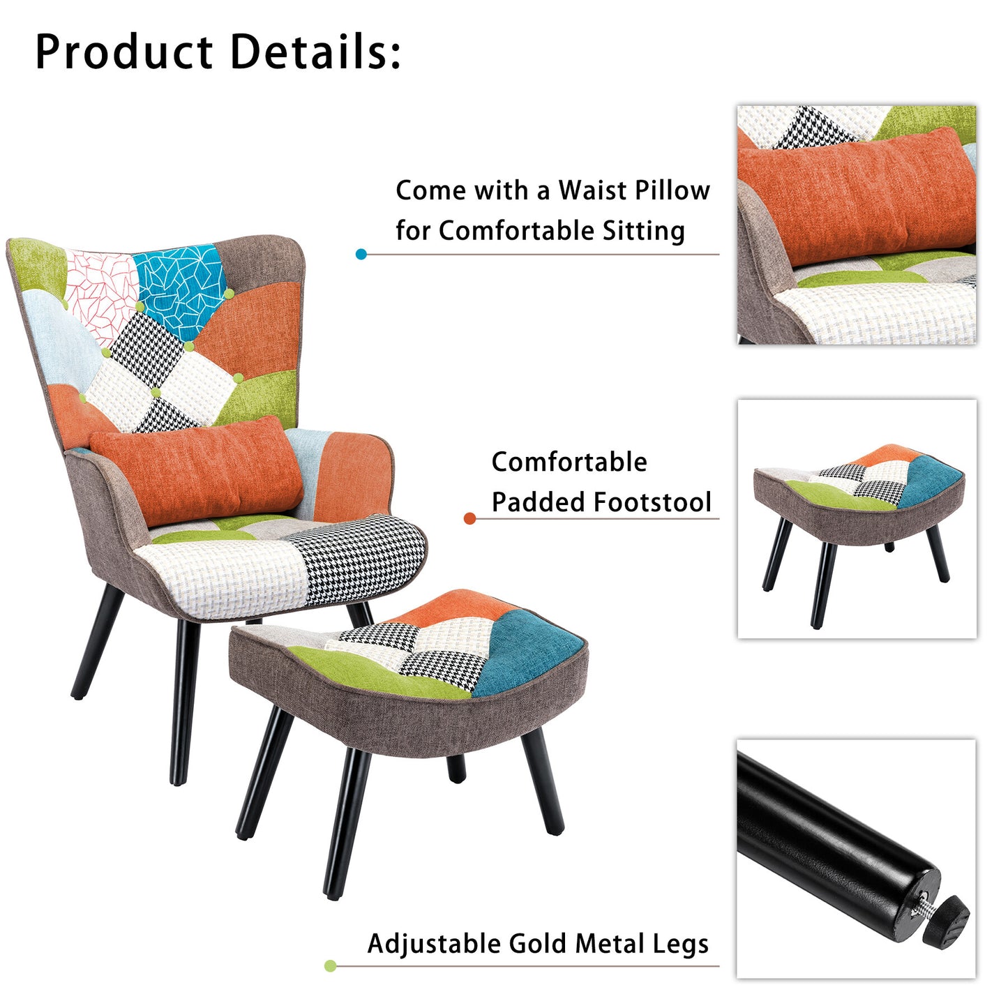 Relaxsessel mit  Patchwork Dominique