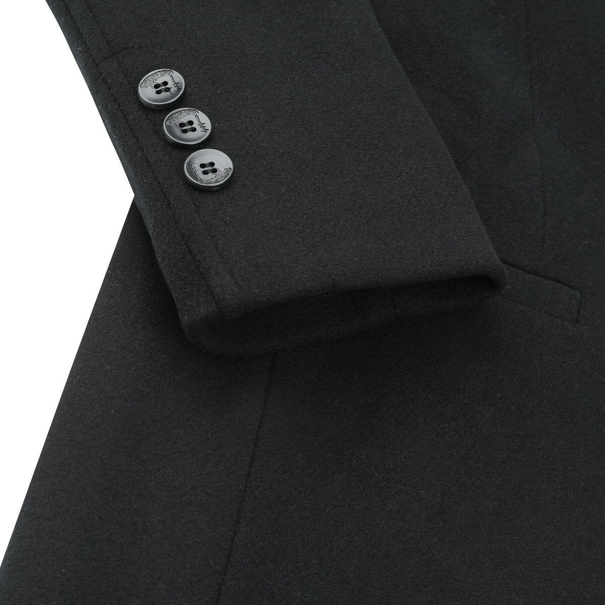 Youthup Mens Wool Blend Mid-Length Coat Winter Business Trench Topcoat