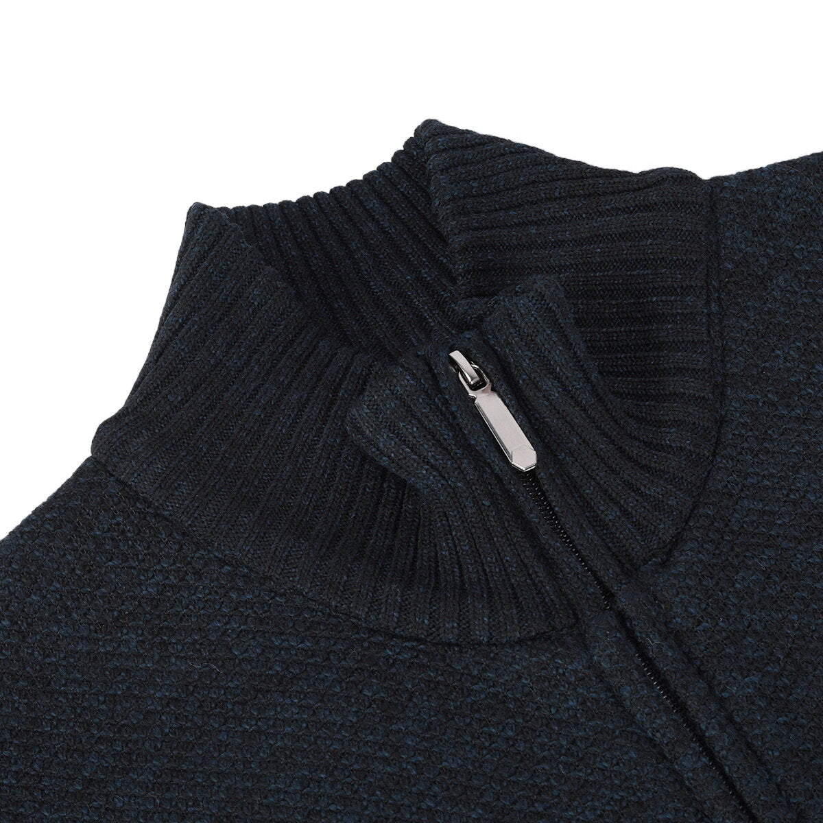 Youthup Mens Stand Collar Sweater Color Block Knit Cardigan
