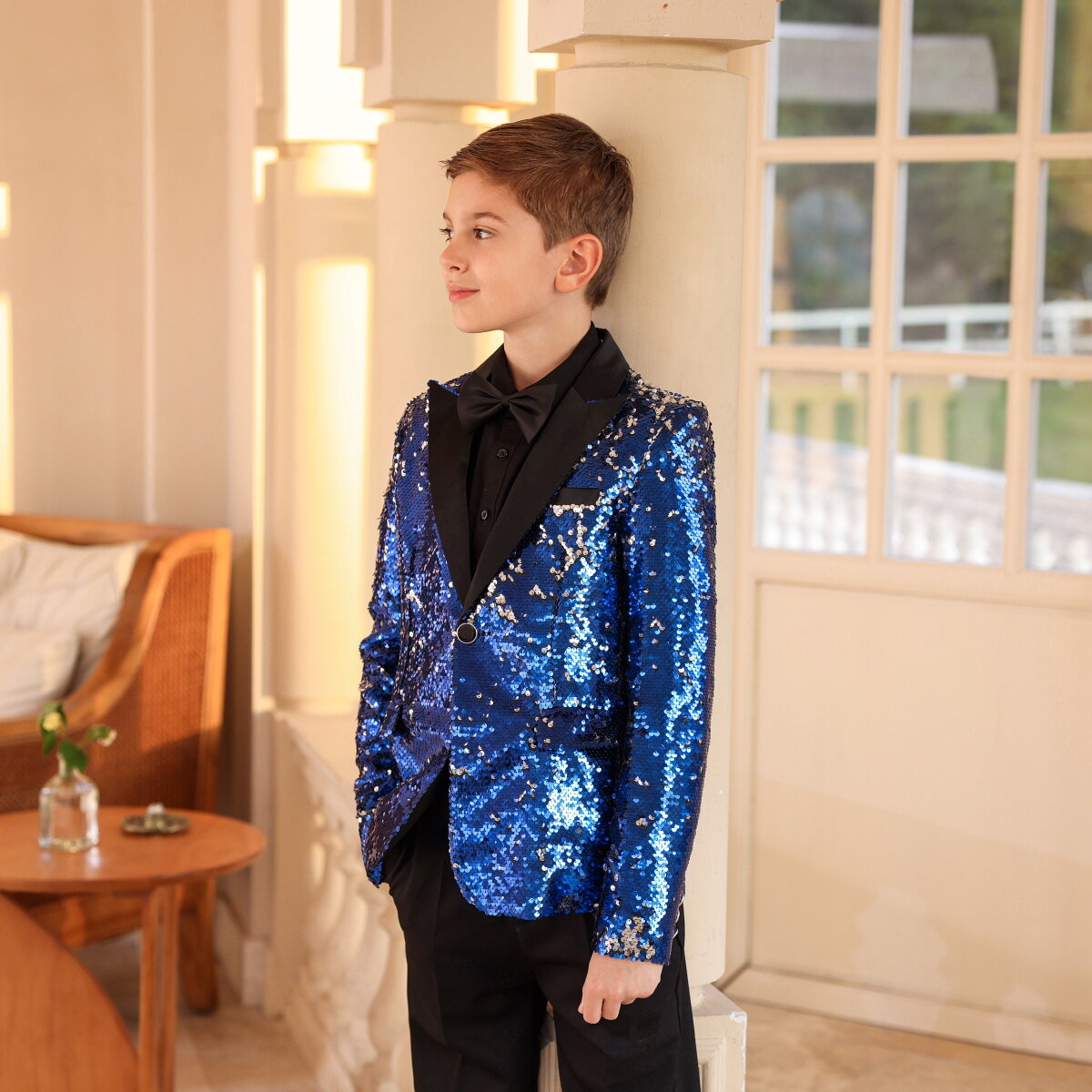 Youthup Boys 2Pce Shiny Sequin Party Dress Suit Blazer and Pants