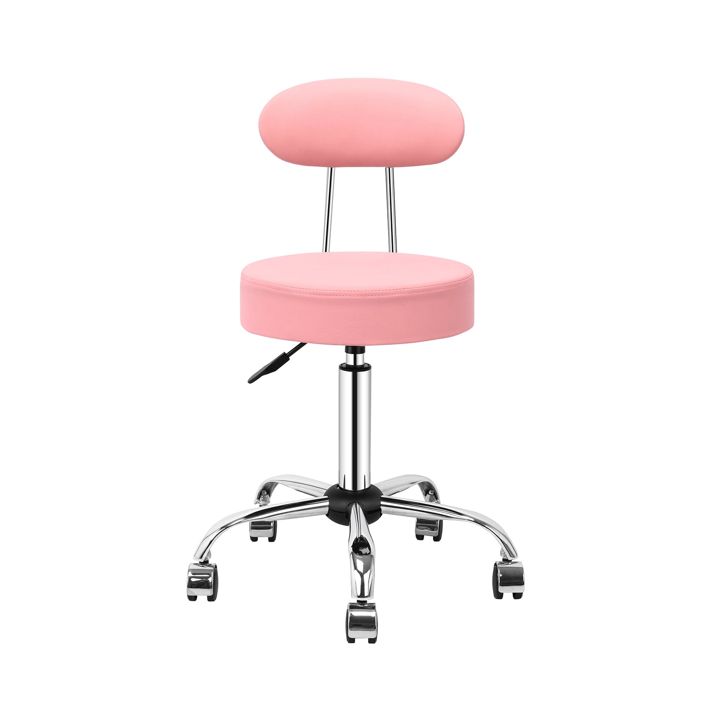 Tabouret de Bar Rond à roulettes Pivotant 360° de Massage  EN HAUTEUR REGLABLE pour SPA,Salon,Salle,Médicale Rose